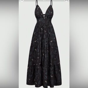 Black Floral Witchy Maxi Dress